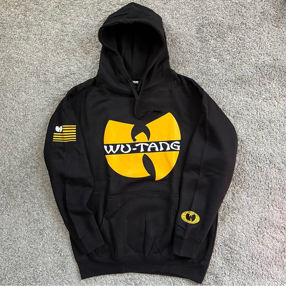 🔴Wu-Wear Hoodie Size Large Wu-Tang Iron Flag Rza Sweater Method Man